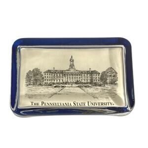 Penn State University Nittany Lions glass desk paperweight